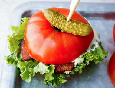 Ditch the bread and swap your buns with juicy tomatoes in this fresh take on a BLT. Same great taste, way more nutrients.