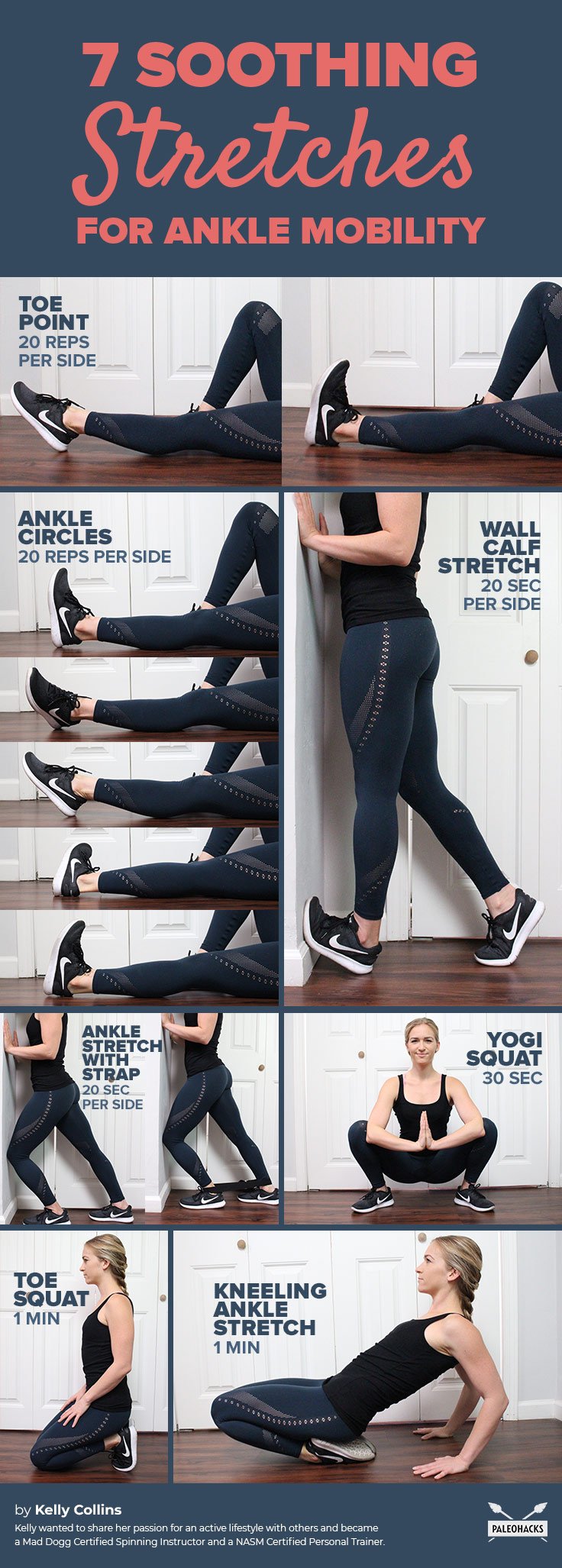 Wearing heels, sitting all day, and poor posture can all lead to stiff ankles. Reverse the damage and regain mobility in those joints with these seven ankle stretches.