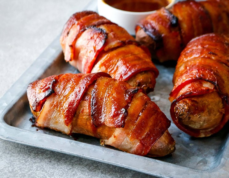 BBQ Bacon-Wrapped Sweet Potatoes