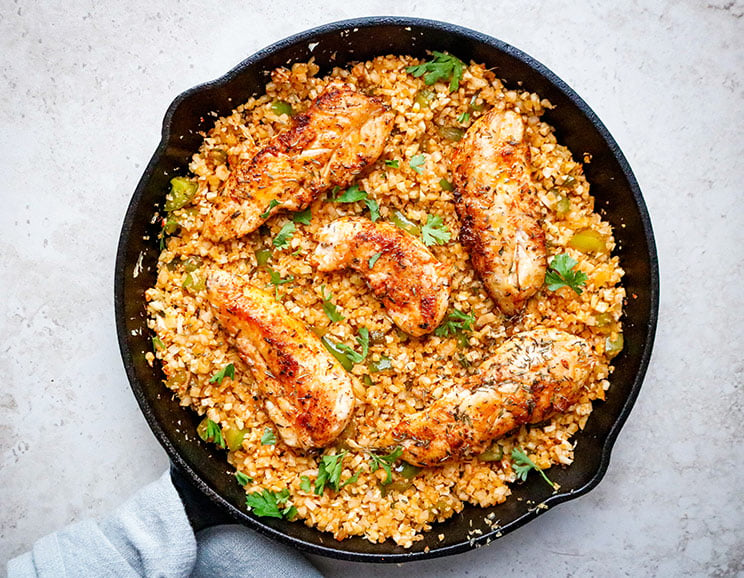 Cooking a healthy, wholesome dinner just got easier with this One-Pan Cajun Chicken and Cauliflower Rice recipe.