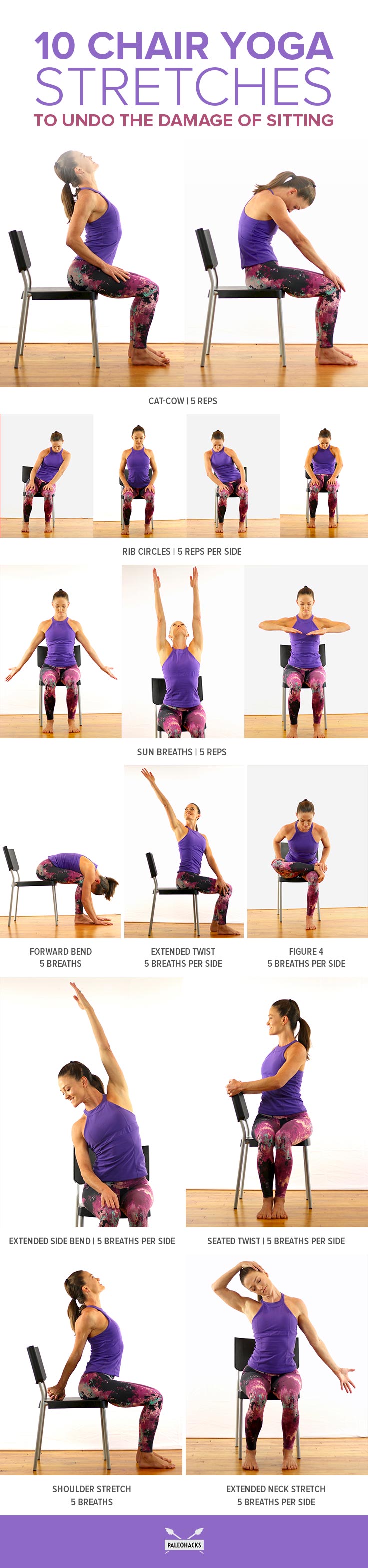 Does your body feel like it's getting tighter every time you sit? Use these pain-relieving yoga poses to release muscle tension from the comfort of your chair.