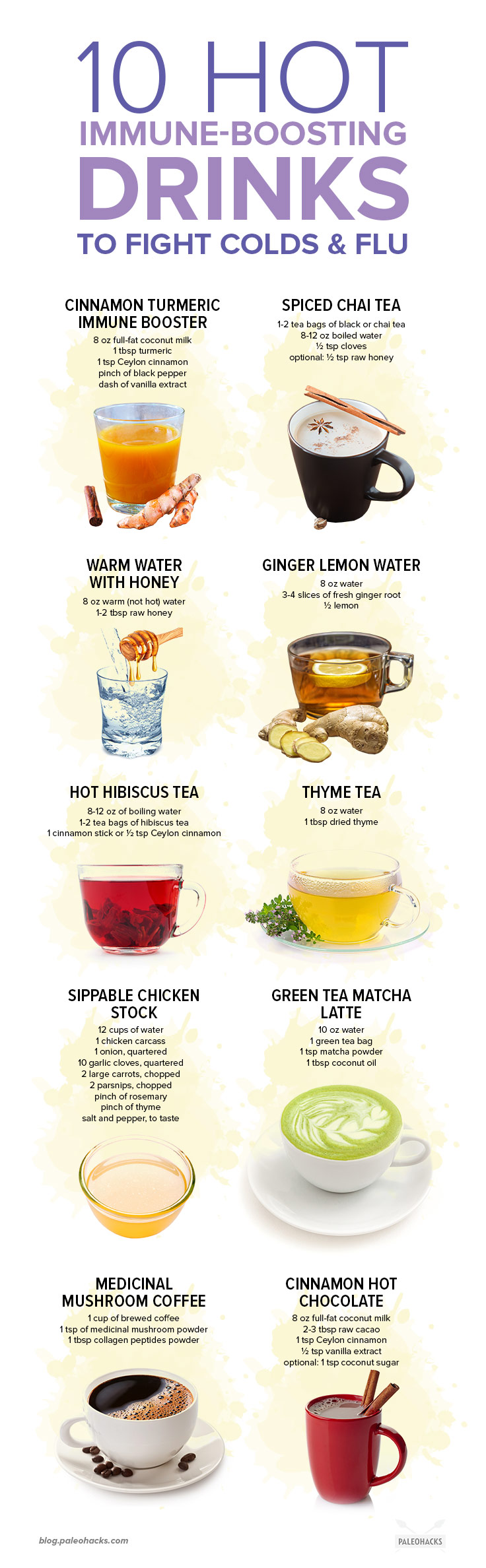 These hot teas, tonics, and broths will help your body mount its best defense while providing delicious and soothing comfort in a cup.