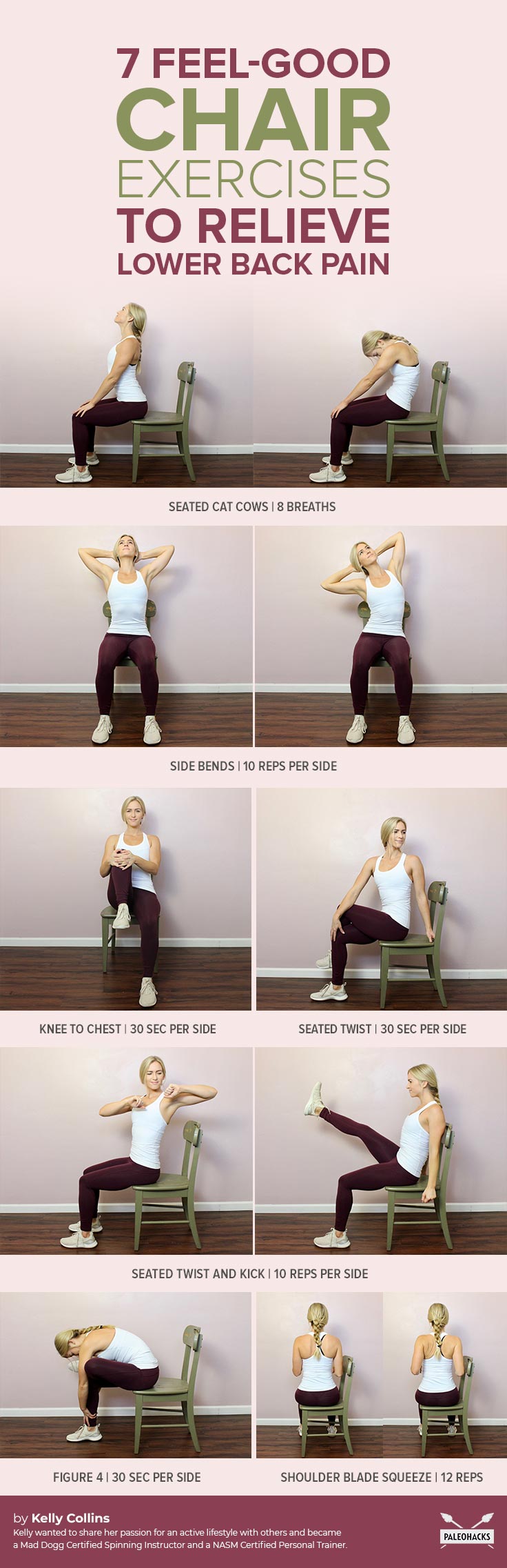 It’s literally painful to be stuck at your desk all day. Relieve that lower back pain with these stretches you can do right in your chair!