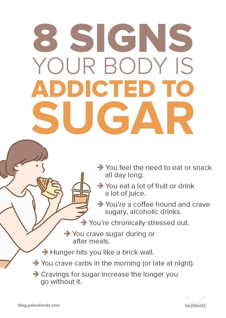 Wondering if your sugar intake is a problem? Here are eight subtle signs that your body is secretly (or not so secretly) addicted to sugar, plus eight things you can do about it.