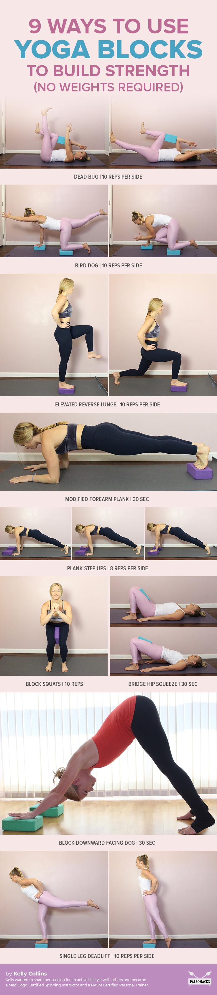 Spice up your weight training with this gentle strengthening routine. Just grab a pair of yoga blocks and an exercise mat and get ready to tone your entire body.