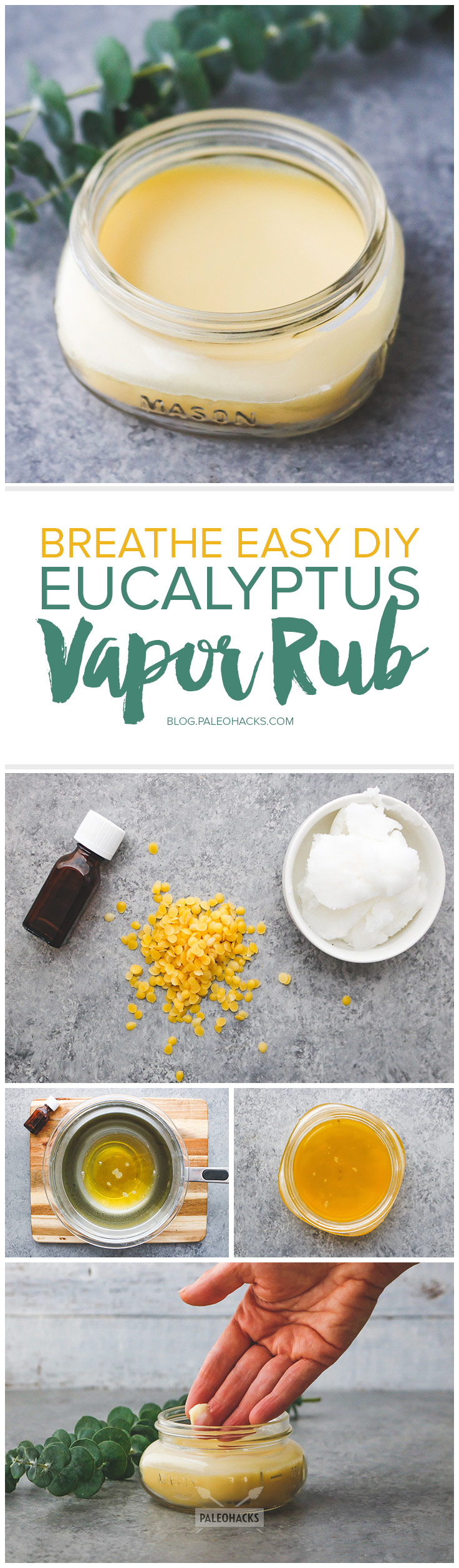 Need to Decongest? Relieve common cold and sinus symptoms with this 3-ingredient vapor rub you can make at home with coconut oil!