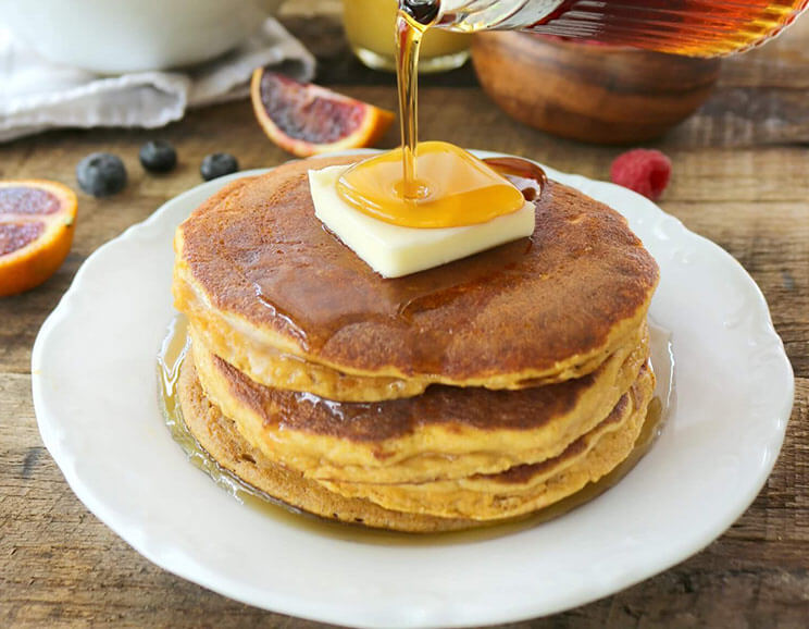 Fluffy and spiced, these sweet potato pancakes are just waiting to be smothered in grass-fed butter and maple syrup!