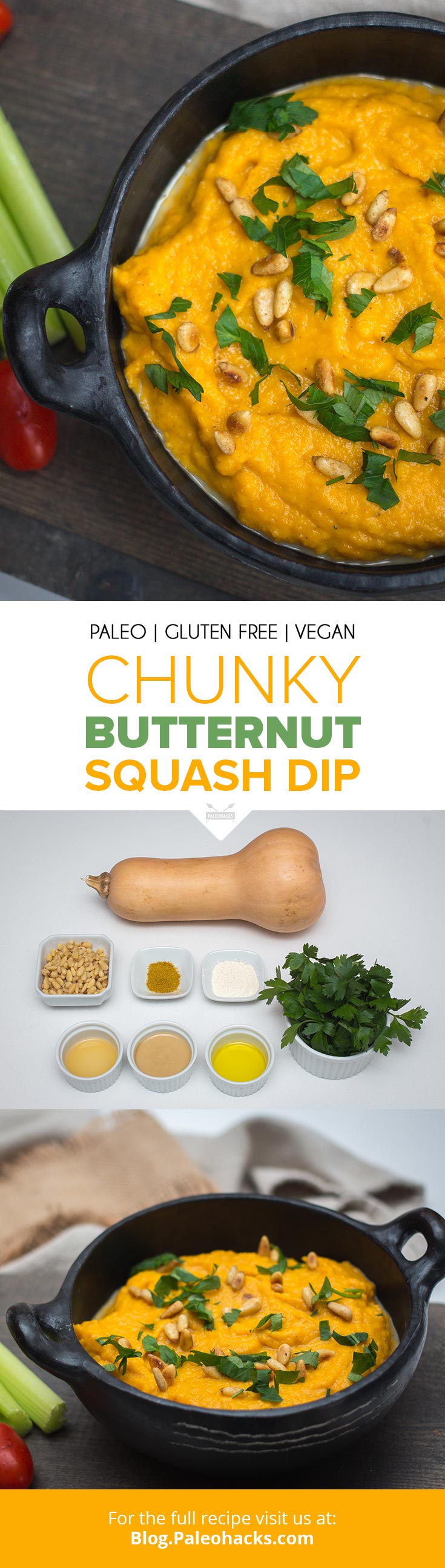 Serve up this chunky dip made from creamy butternut squash and a zesty blend of herbs and spices. It's the dip your veggies deserve!