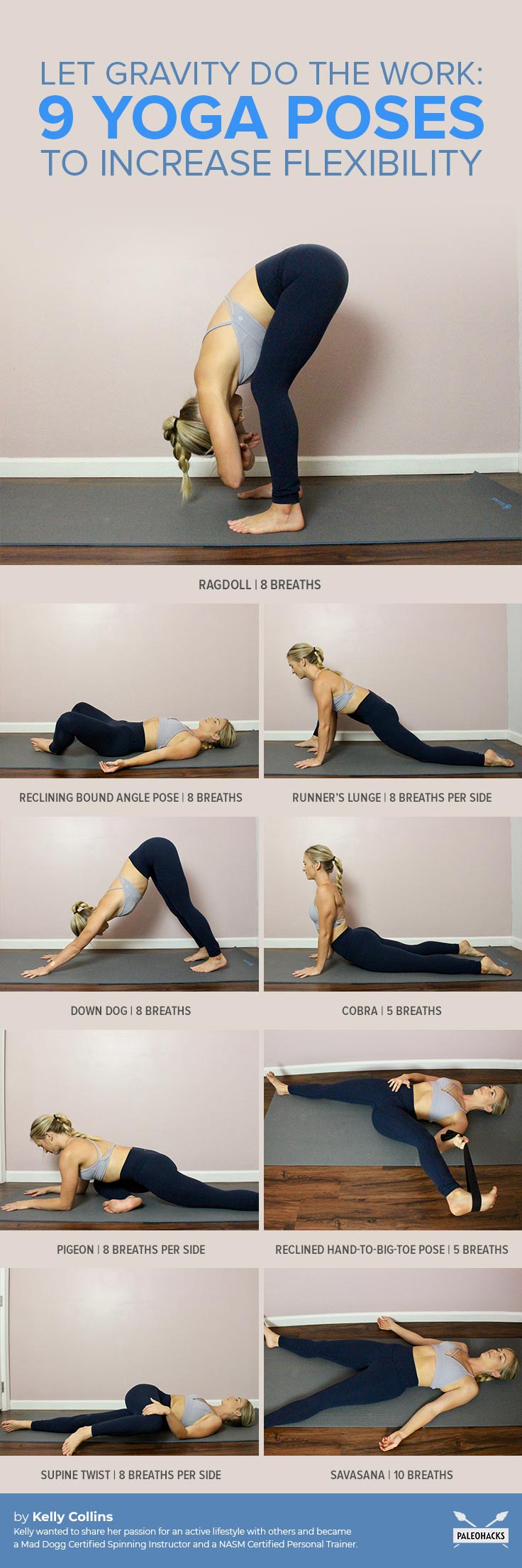 Relax and let gravity release tension in your hips, shoulders and thighs using these clever yoga poses to increase flexibility.