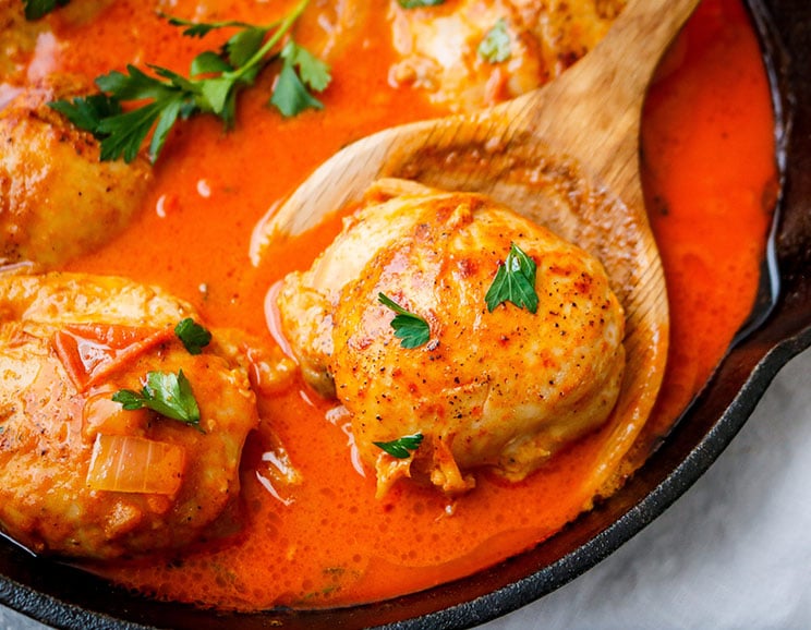 Cook up a fragrant, one-pan dinner with tender chicken smothered in a creamy paprika sauce filled with healthy fats. Chicken this good deserves a medal!