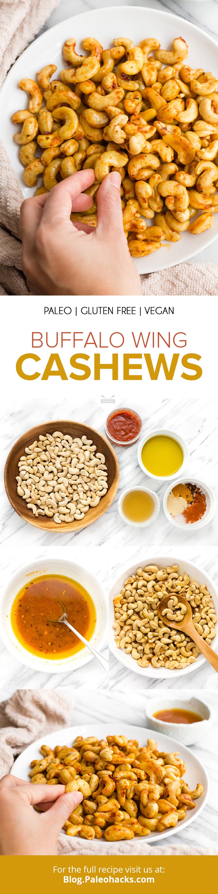 When you need something to munch on between meals, reach for these addictive cashews infused with buffalo wing flavor. Can't stop snacking!