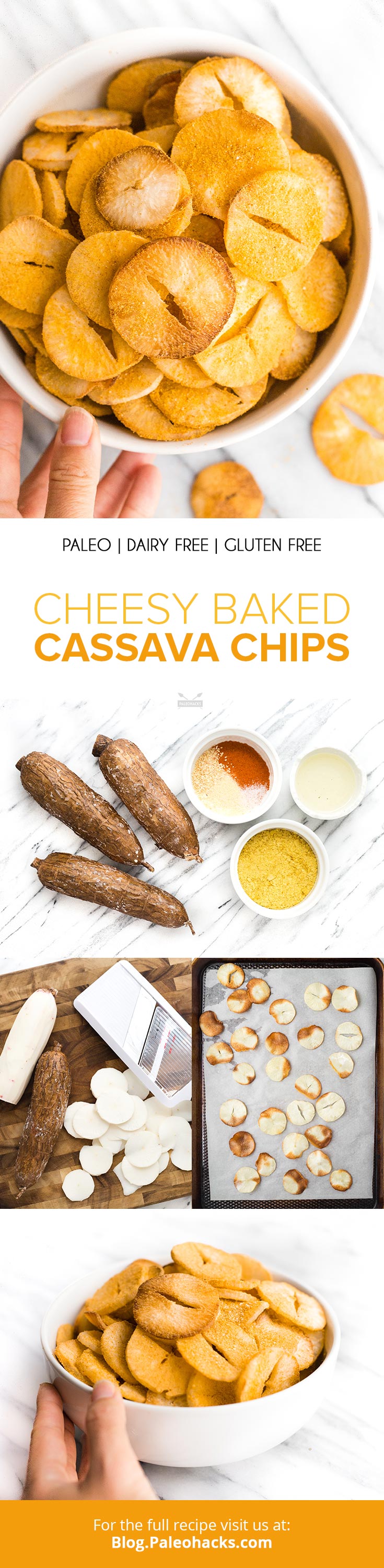 Better than Cheetos, these yuca chips recreate that irresistible “cheesy” flavor you love with a Paleo twist. Flavorful, cheesy, and extremely crispy!