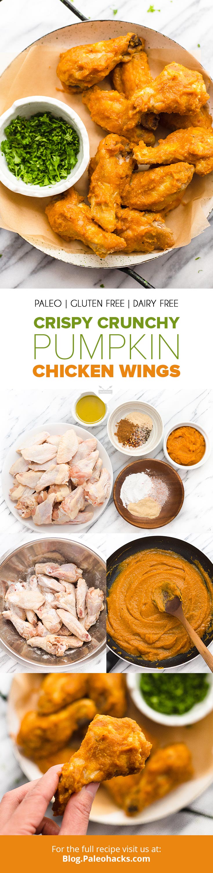 Smother crispy chicken wings in a pumpkin sauce filled with savory sweet flavor. Who knew pumpkin and chicken could taste so delicious!