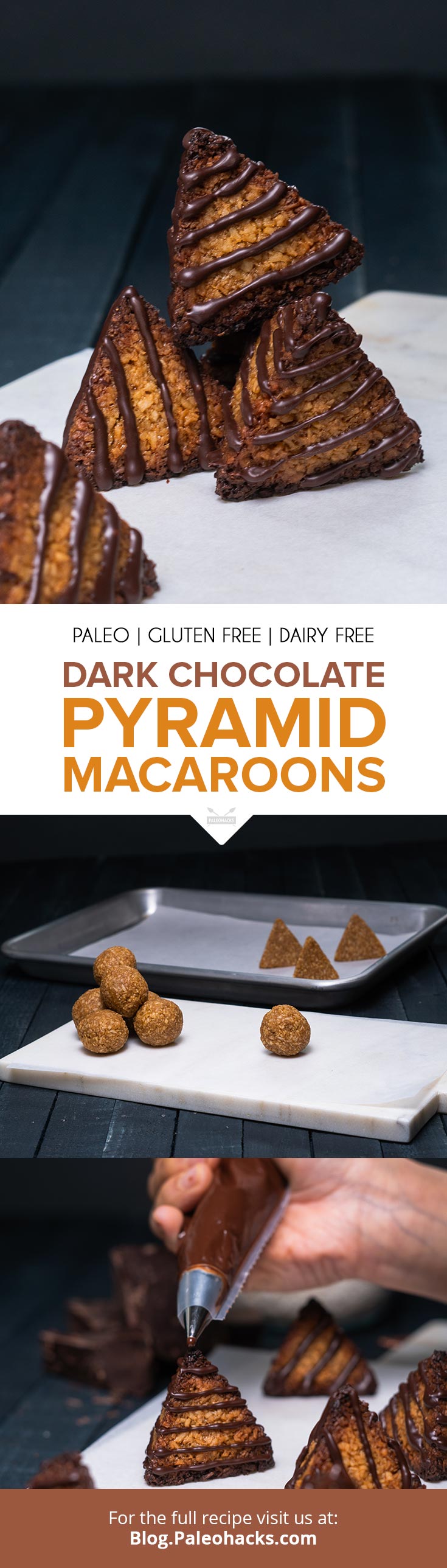 With only a handful of whole food ingredients and some dexterity, you can achieve these gorgeous pyramid macaroons - bound to impress whoever you whip them up for.