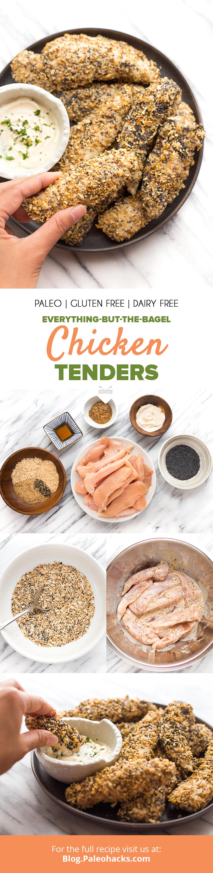 Snack like you mean it with these Everything But the Bagel Chicken Tenders. More protein, less carbs, and all the crunch of your favorite bagel!