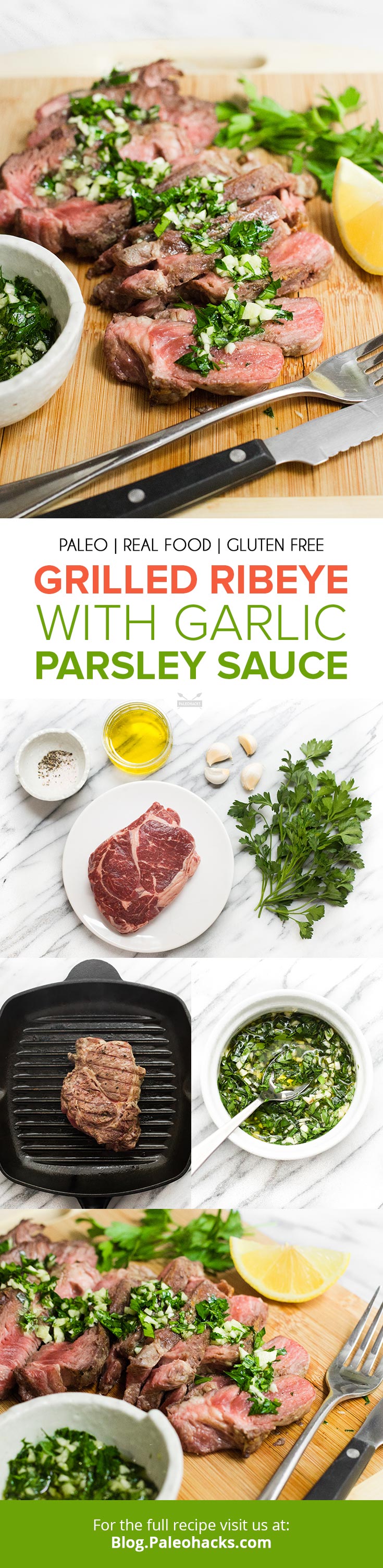 There’s nothing better than eating a juicy ribeye steak drizzled in a savory sauce made with garlic, parsley, and olive oil.