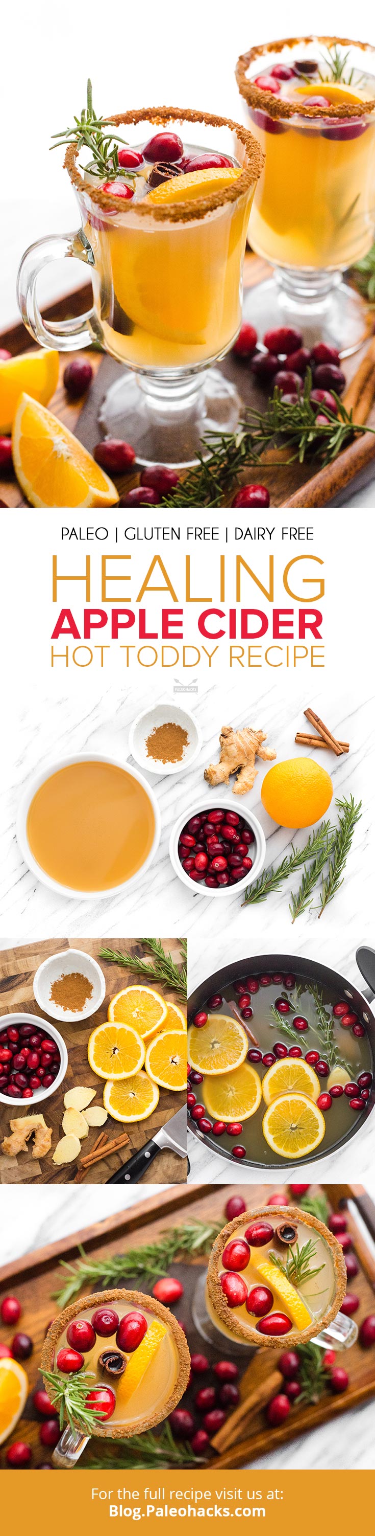 Brewed with a delicious mix of fresh fruits, rosemary, and ginger, this comforting hot toddy fuses anti-inflammatory nutrients with natural sugars and spice.