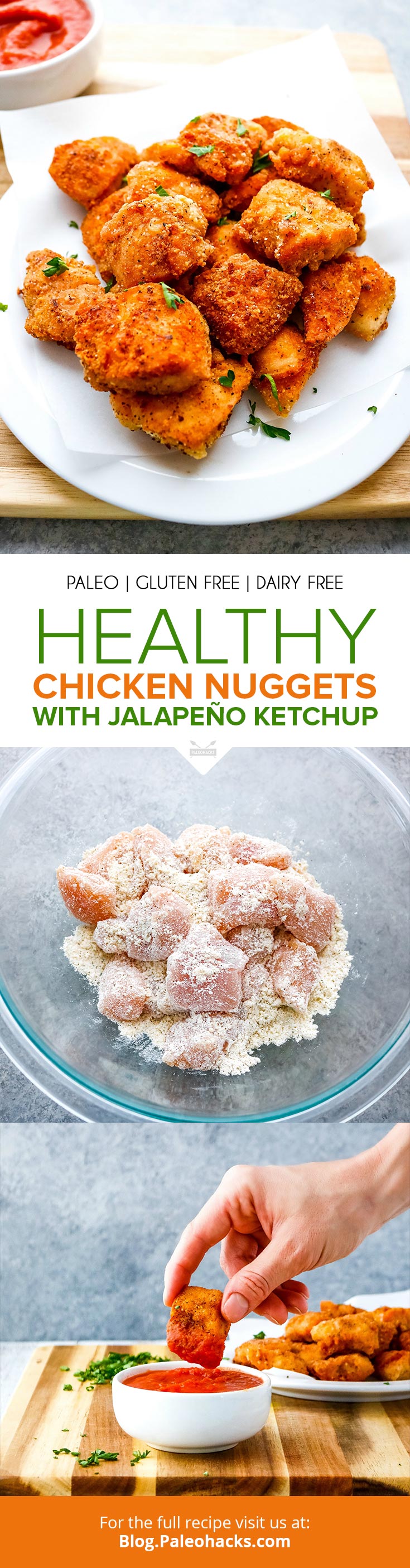 Skip the drive-thru and make these crispy chicken nuggets complete with a sugar-free ketchup you can use for dunking. They're kid and adult approved!