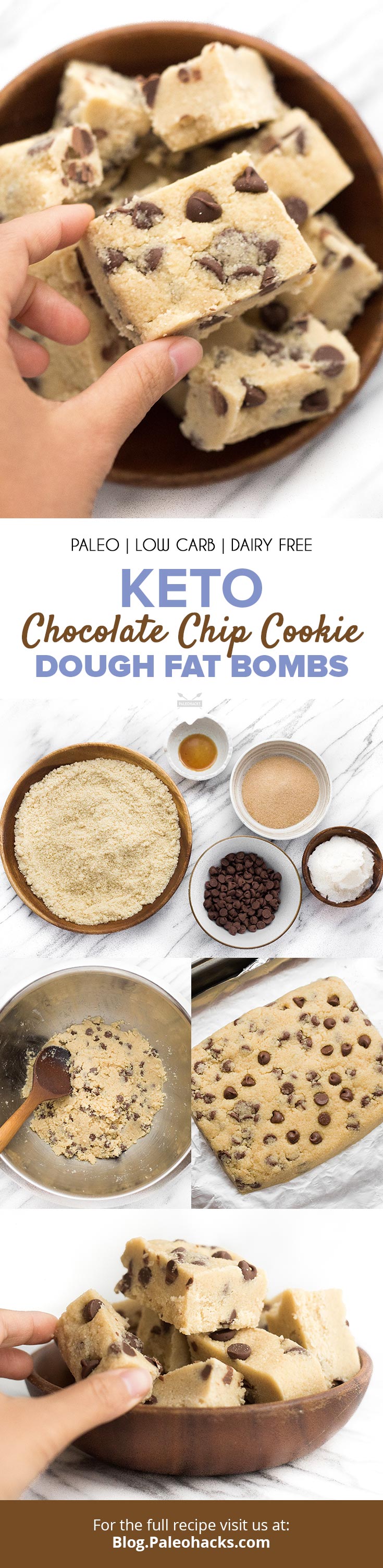 Bring your snacking game to a whole new level with these melt-in-your-mouth Keto Chocolate Chip Cookie Dough Fat Bombs!