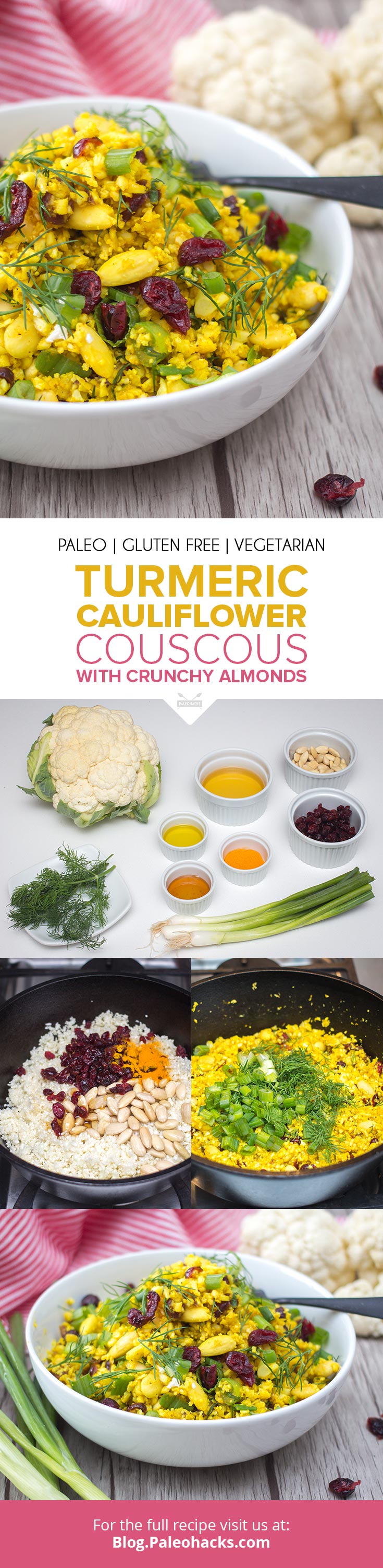 Create a grain-free cauliflower couscous that’s sweet, crunchy, and loaded with gut-healing nutrients. Bonus points for the gut-friendly turmeric!