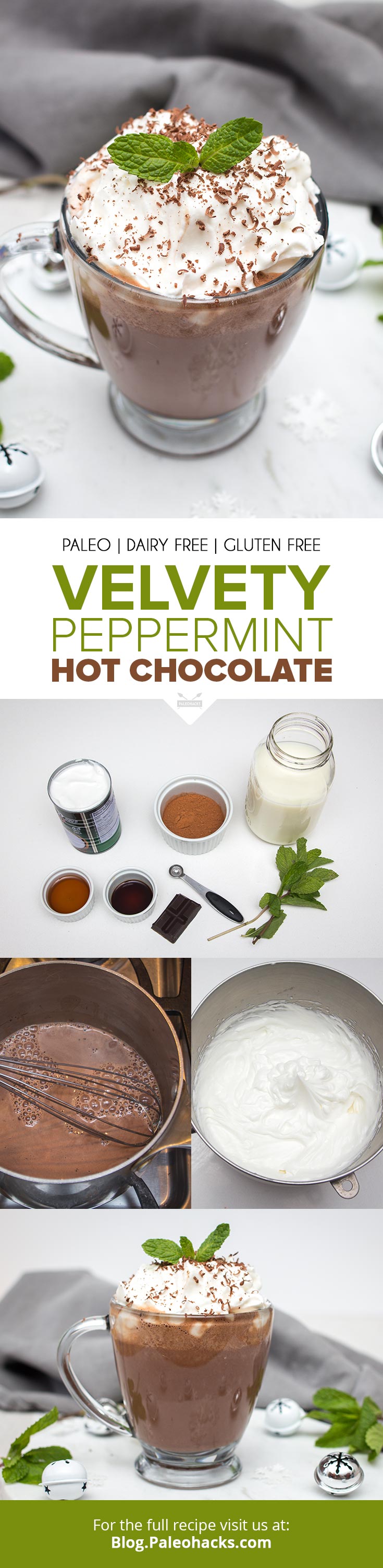 Snuggle up with a cozy blanket, your favorite book, and a mug of this minty hot chocolate. It's the feel-good drink of the winter!