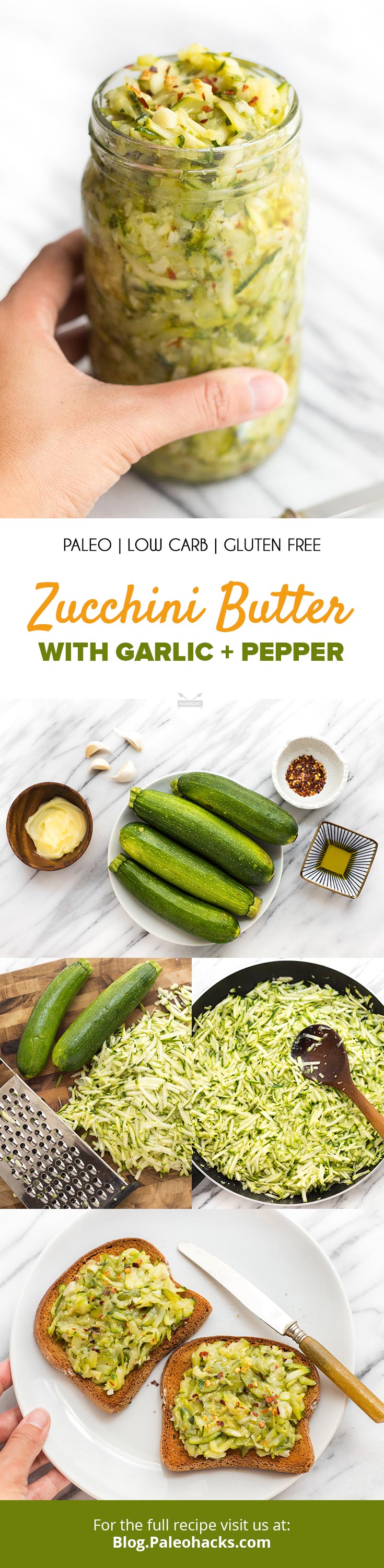 Spread this Zucchini Butter on your favorite Paleo bread to instantly transform your morning toast. Get your nutrients on!