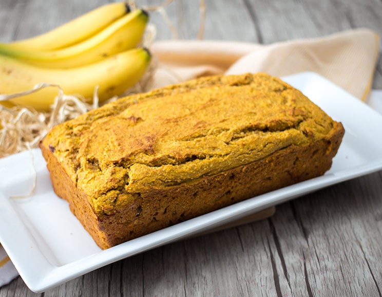 Made with pumpkin, banana, and a hint of cinnamon, this nutritious bread marries natural sweetness with a nutty almond crunch.