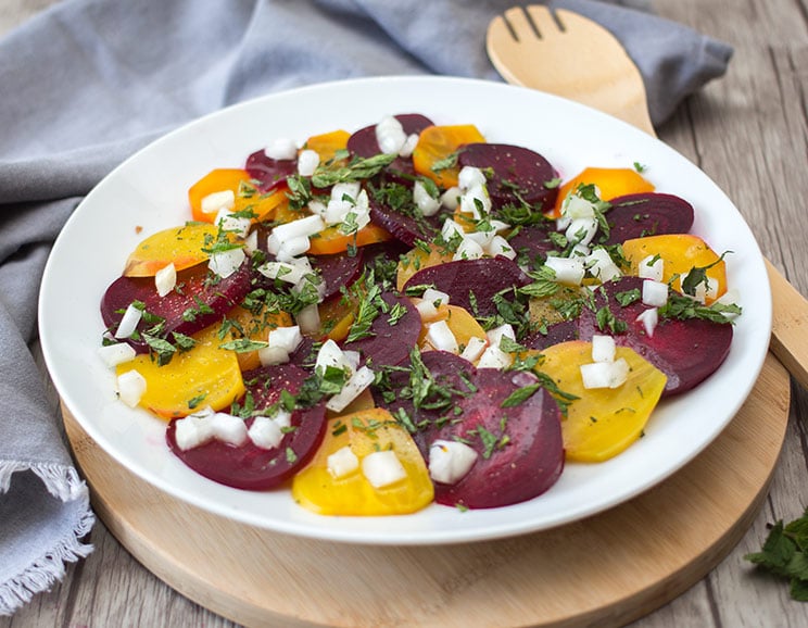 Take a break from the norm and serve up this Roasted Beet and Mint Salad with fresh herbs and olive oil. You won't want to miss a beet with this recipe!