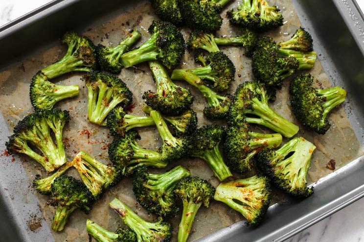For a deliciously healthy side dish, oven-roast broccoli florets until tender and top with crunchy toasted pine nuts!