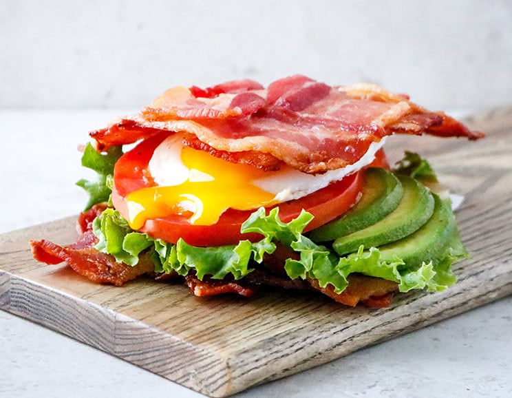 Turn pasture-raised strips of bacon into woven sandwich slices for a crispy meal that’s low in carbs and high in protein.