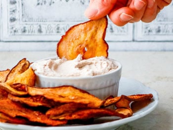 Crunchy Cinnamon Pear Chips with Whipped Coconut Dip 3
