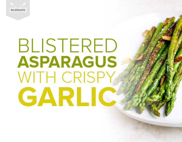 Step aside steamed vegetables, this one-pan asparagus recipe shines with buttery ghee and crispy garlic shavings!