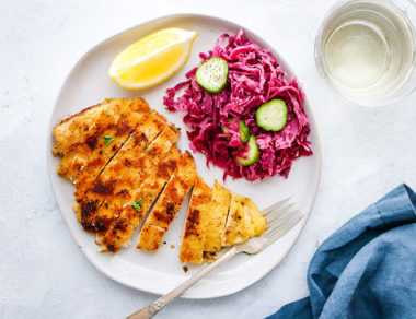 Add a Paleo twist to classic German schnitzel using gluten-free flours, chicken breast, and Dijon mustard. You're going want to bookmark this recipe ASAP!
