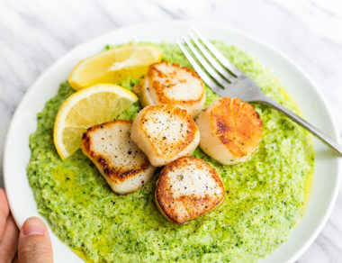 Take a break from mashed cauliflower and blend up this broccoli mash topped with seared scallops. We won't blame you if you lick the plate clean!