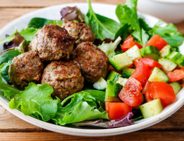 Give your meatballs a Mediterranean twist with fresh herbs, spices, and dairy-free tzatziki sauce. That creamy tzatziki sauce is to die for!