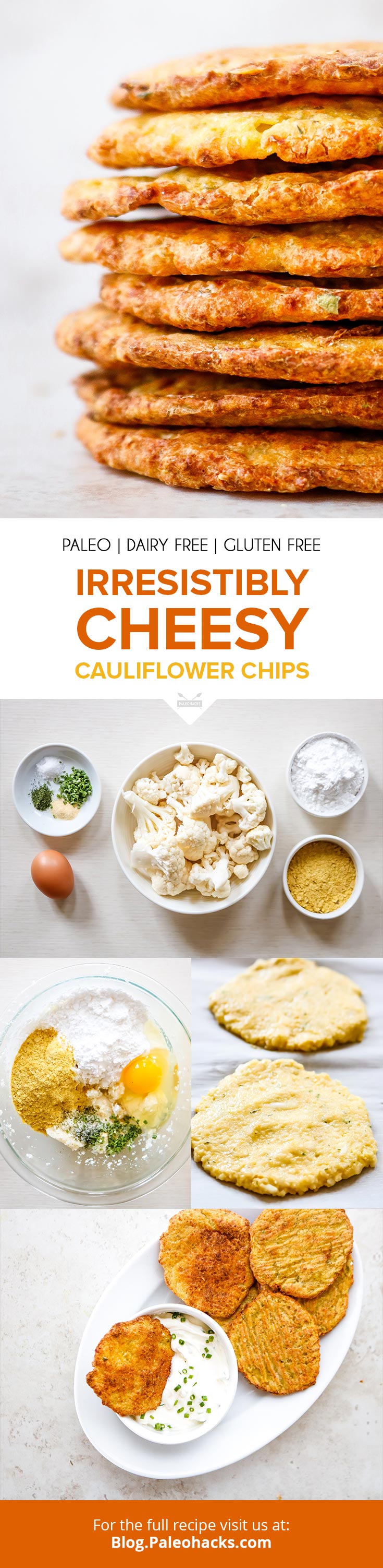 Upgrade snack time with these thin and savory cauliflower chips. Pack them for school lunches, movie nights, or a quick work day snack for midday munching.