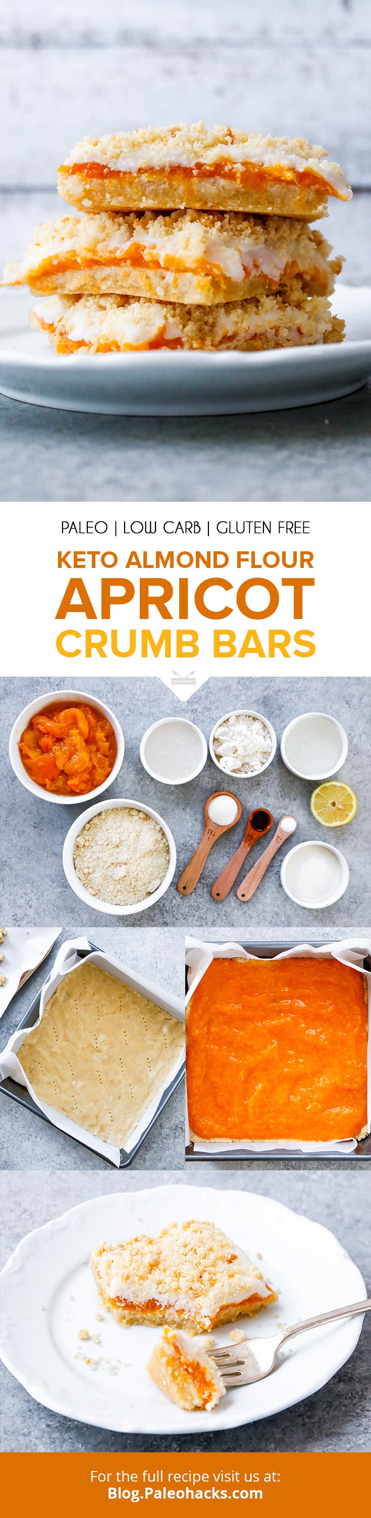 Whip up these keto-friendly crumb bars packed with coconut cream, apricot filling, and a crunchy crumble on top.