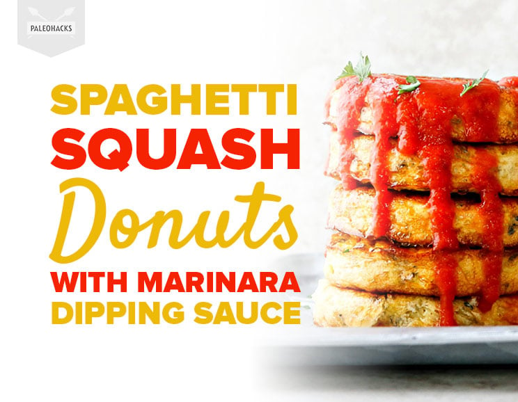 Transform your Paleo pasta into handheld marinara dippers, using this Spaghetti Squash Donut recipe. Handheld, gluten-free, and full of Italian spice!