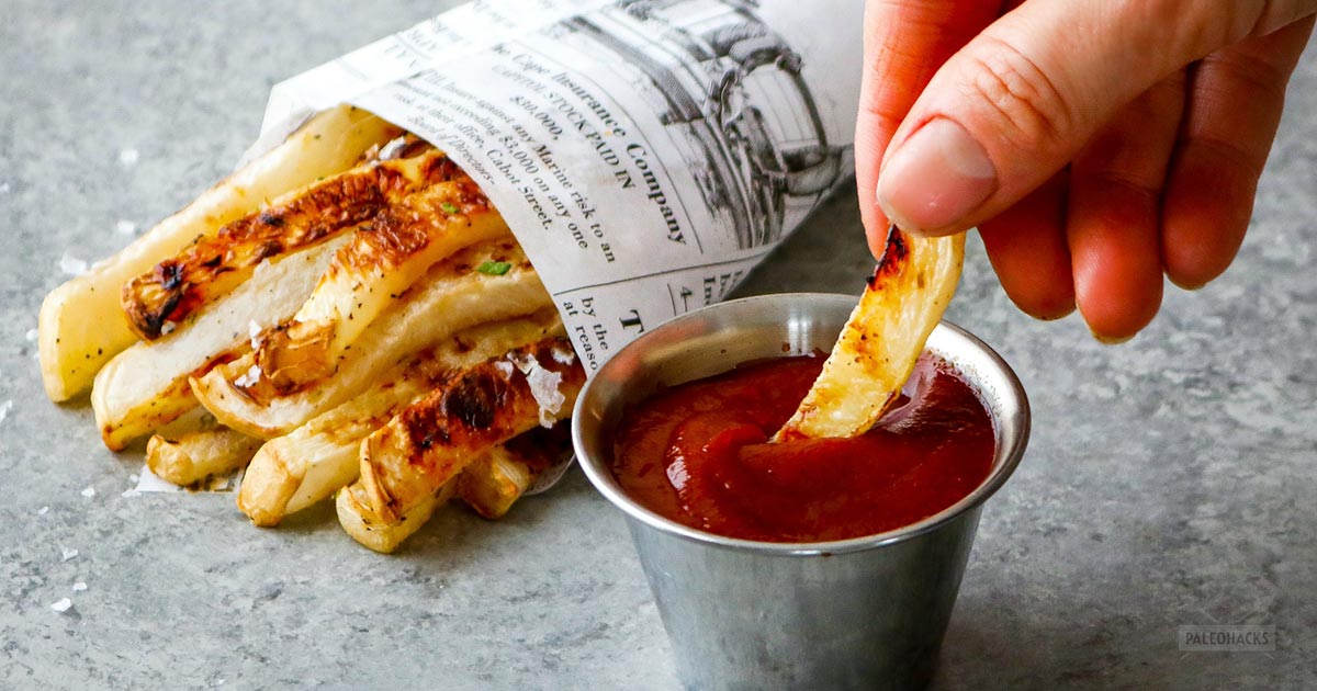 Low Carb Crispy Garlic Turnip Fries Paleo, Vegan, Gluten Free