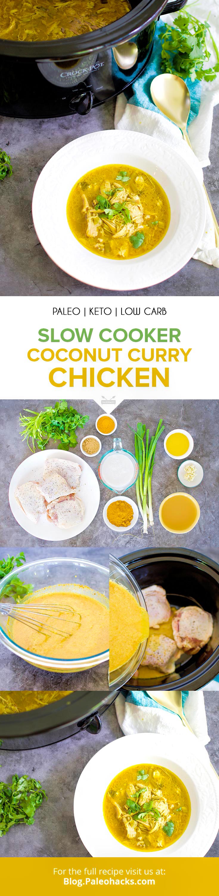 Whip up an aromatic, flavorful pot of keto coconut curry chicken with just 5 minutes of prep. This is the easiest chicken curry you'll ever make.