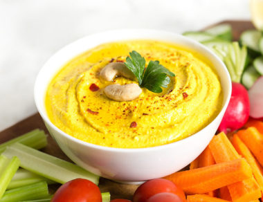 Whip ground turmeric into your Paleo hummus for the smoothest and creamiest anti-inflammatory dip you’ll ever make.