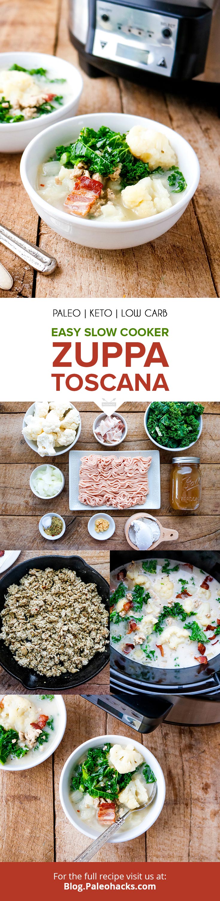 Indulge your creamy soup craving with this low-carb, dairy-free take on Zuppa Toscana. Let the slow cooker do all the work with this creamy, keto Italian soup recipe.