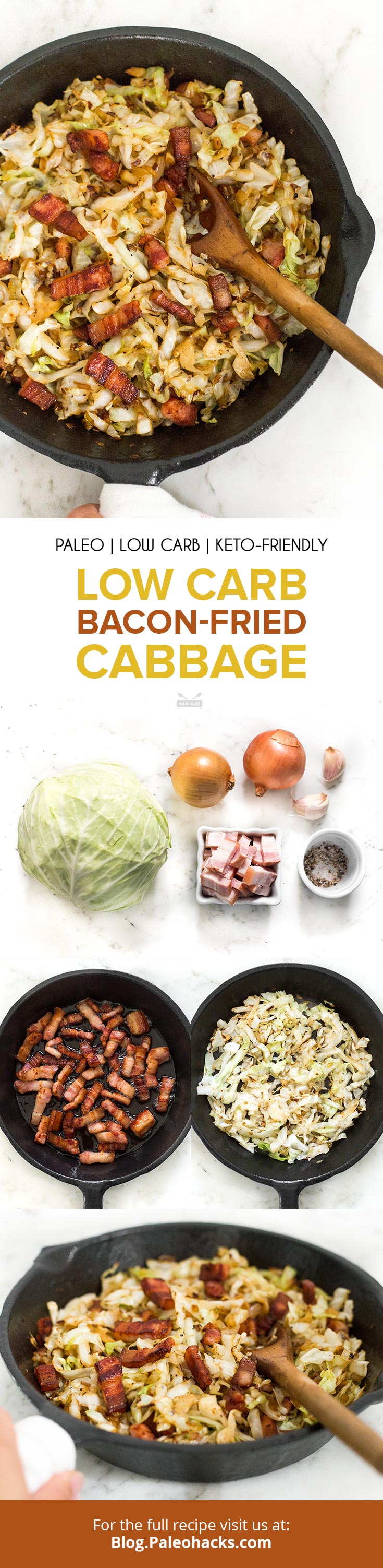 Fry up some cabbage with thick-cut bacon pieces for a low-carb dish that works as a side or as a main - either way, you’re going to want more.