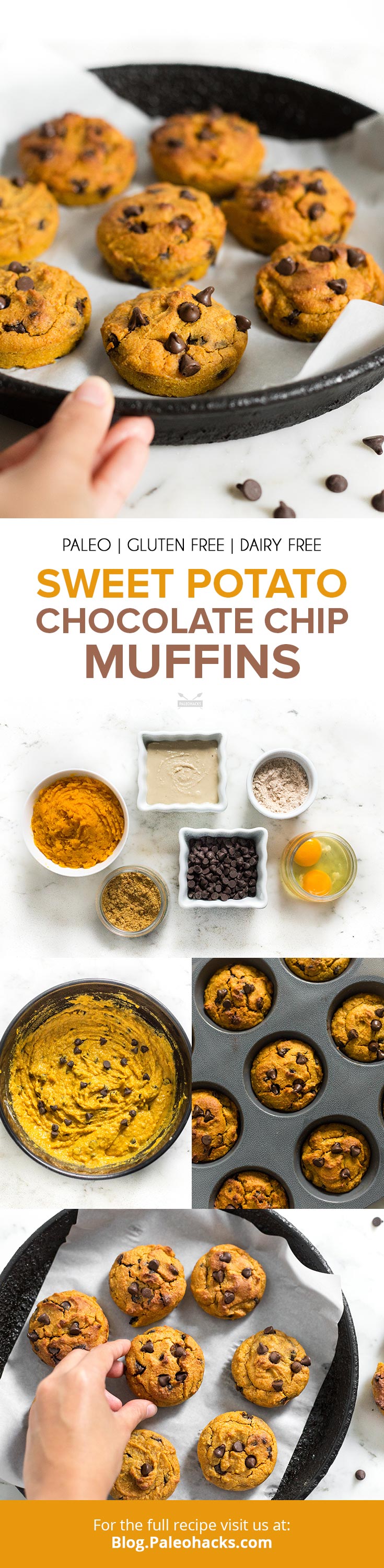 Whip up moist, chocolate chip-studded sweet potato muffins for the perfect on-the-go breakfast or afternoon snack.