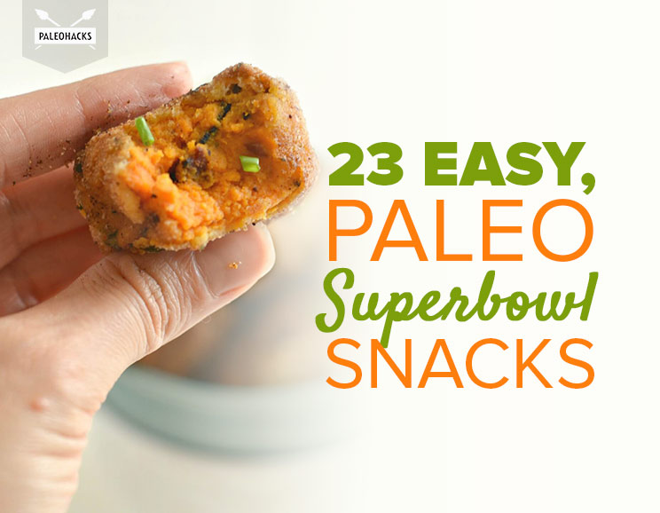 Looking for healthy, Paleo snack ideas for your Superbowl party? From bacon-wrapped avocados to Buffalo chicken dip, we've got you covered!