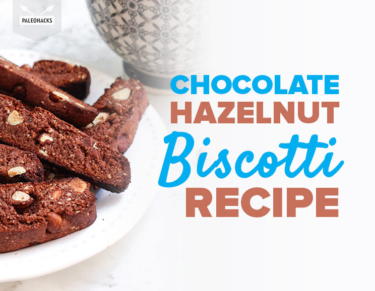 This Paleo Chocolate Hazelnut Biscotti is deliciously crunchy and made only with Paleo-approved ingredients!