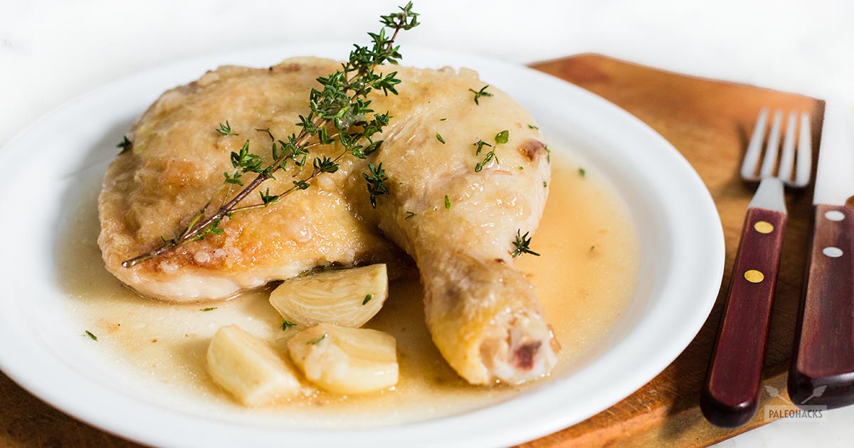 OnePan Garlic Chicken with Bone Broth Gravy Paleo, Gut Friendly
