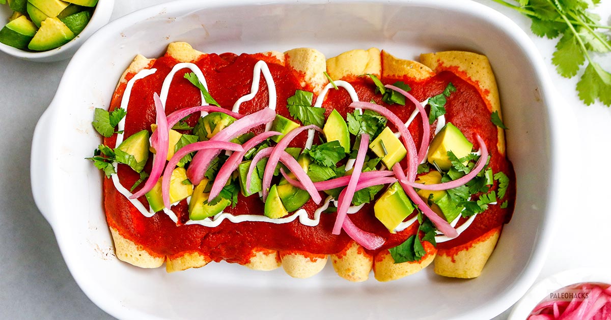 Spicy Chicken Enchiladas Recipe Paleo, Grain Free, Dairy Free