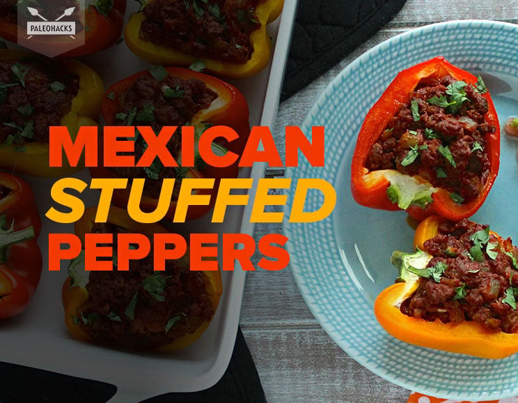 Bell peppers are stuffed with spicy ground beef and topped with avocado in these unique Mexican stuffed peppers recipe!