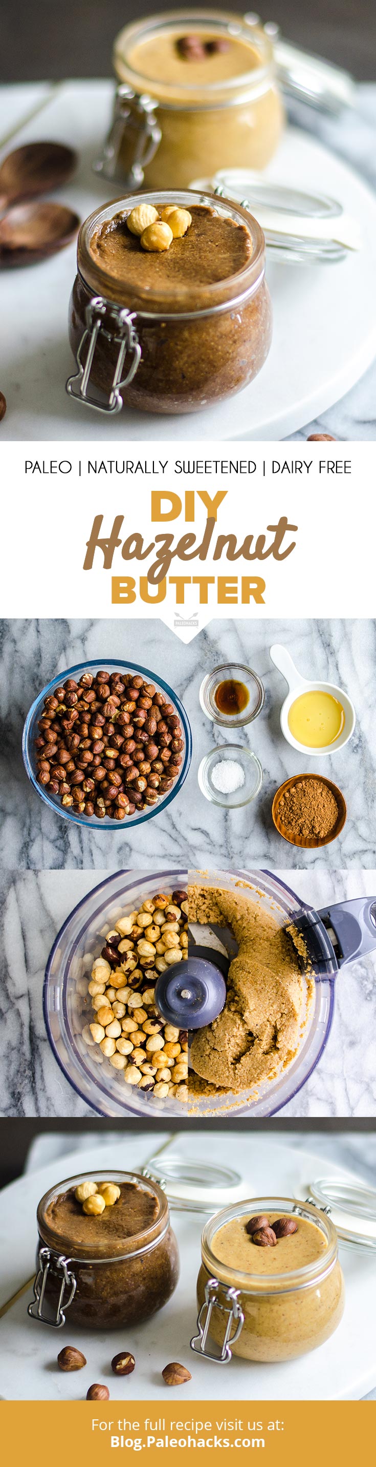 Blend up this easy, creamy DIY hazelnut butter with just one ingredient (roasted hazelnuts!). Then, to take it up a notch, we’ll also show you how to add a rich, chocolatey twist to it!